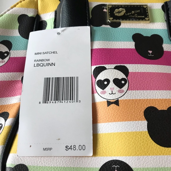Betsey Johnson Rainbow Panda Satchel Bag - Picture 5 of 6